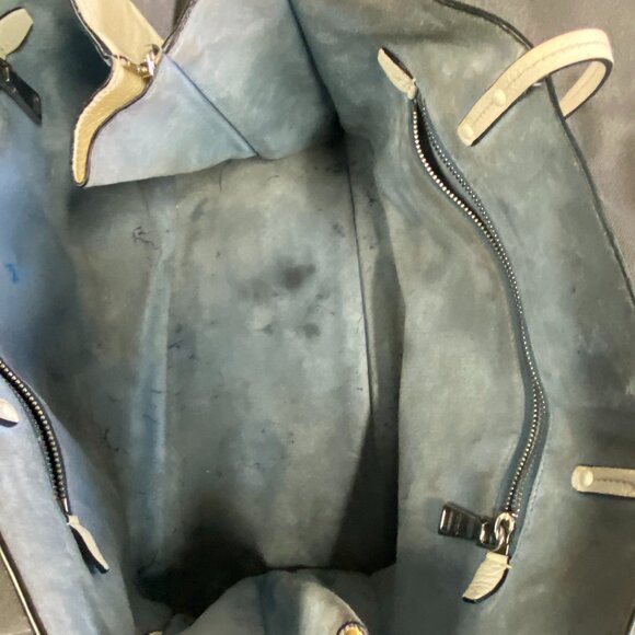 Prada Cream Glace Calf Leather Etiquette Tote Bag - Picture 15 of 16